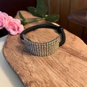 H2O AB Rhinestone Ponytail Hair Cuff Holder – Biker Motorcycle Riding Bling